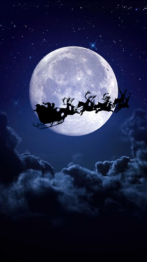 🔥 Free Download Santa Claus Flying Reindeer Sleigh Silhouette Christmas Wallpaper By Wboyd