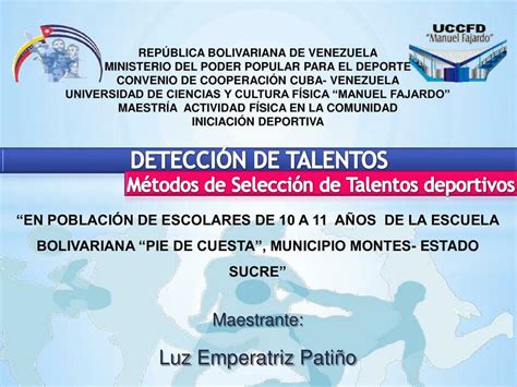 Detección de Talentos Métodos de Selección de Talentos Deportivos