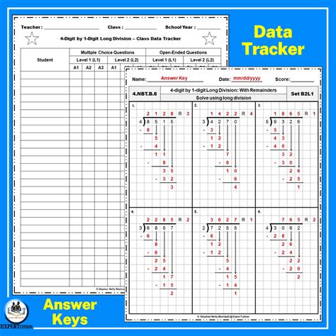 Long Division With And Without Remainders Practice Worksheets Bundle