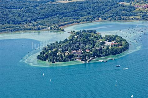 Konstanz Aus Der Vogelperspektive Blumeninsel Mainau Im Bodensee Im