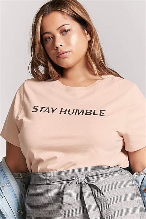 Forever 21 Plus Size Stay Humble Graphic Tee Trendy Plus Size Fashion