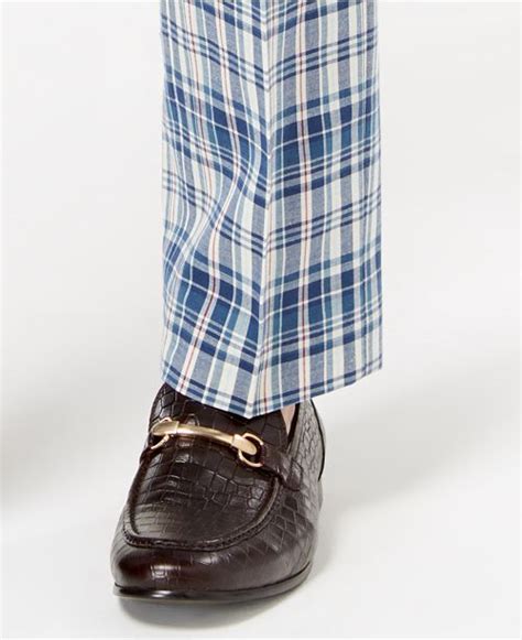 Lauren Ralph Lauren Mens Classic Fit Blue Plaid Madras Dress Pants And Reviews Pants Men Macys