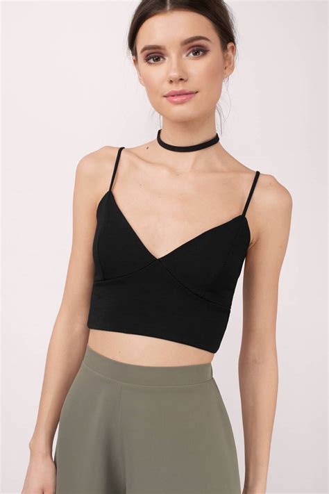 Cute Black Crop Top V Neck Top Black Top Black Crop Top 9