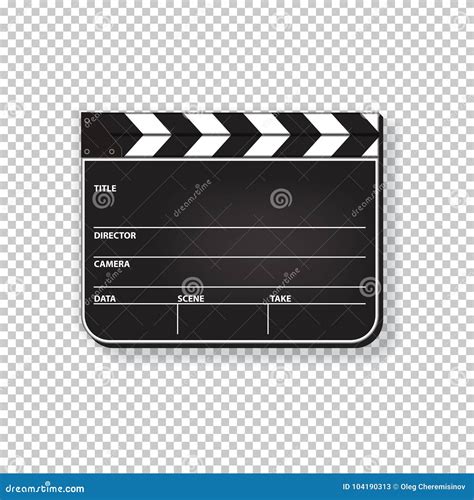 Vector Realistic Closed Clapperboard Isolated On Transparent Background