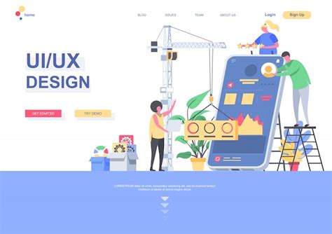 Ui Ux Design Modelo De P Gina De Destino Plana Equipe De