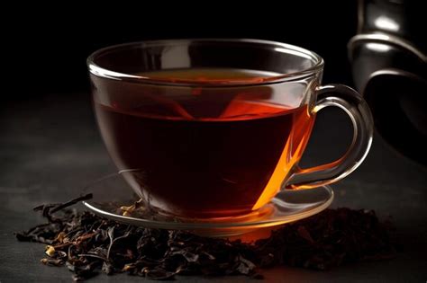 Premium Ai Image Black Tea In A Glass Cup Ai Generated