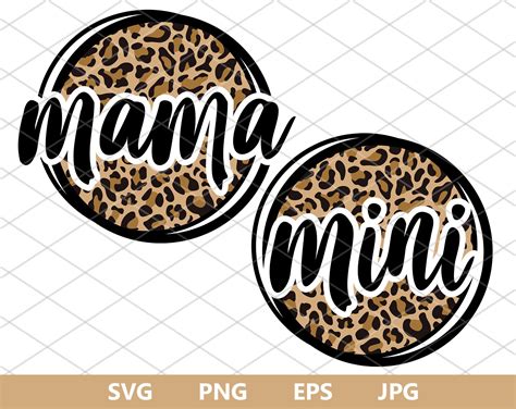 Mama Mini Leopard Svg Mama Leopard Sublimation Svg Leopard Etsy Espa A