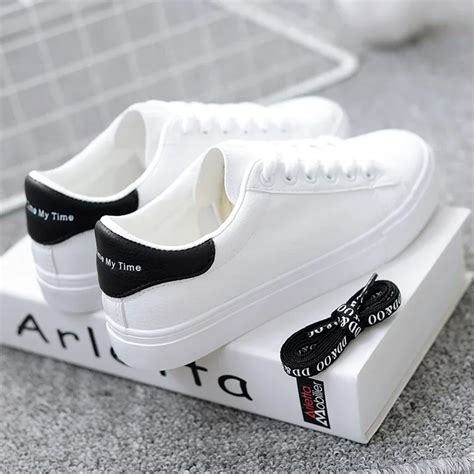 Women Sneakers Fashion Breathble Vulcanized Shoes Pu Leather Platform