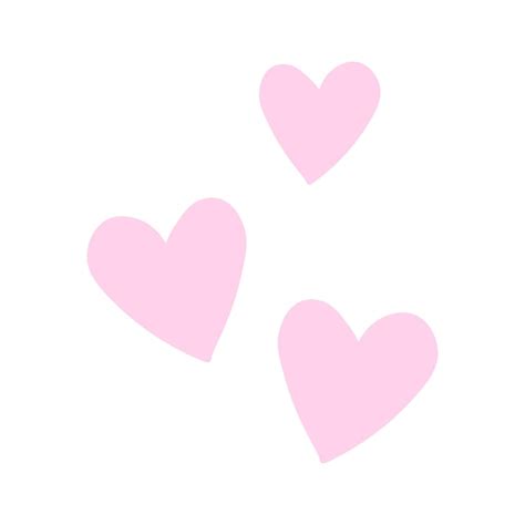 Premium Vector Three Pink Hand Drawn Heart Isolated On White