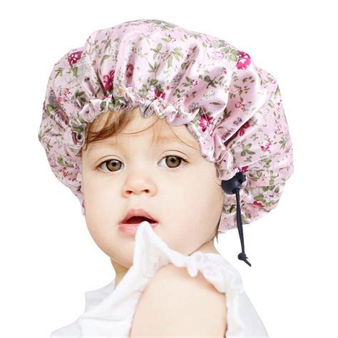 Neue Kinder Seidige Satin Bonnet Cap Doppel Schich Grandado