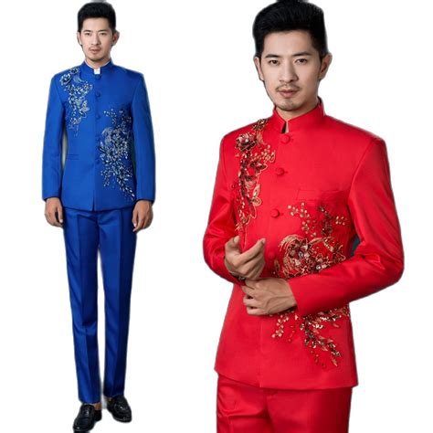 S Xl New Men S Clothing Male Chinese Tunic Suit Suit Set