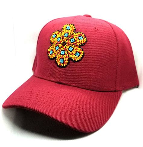 Baseball Hat Huichol Artisan Cap Wix Rika Mexican Art Handmade Etsy