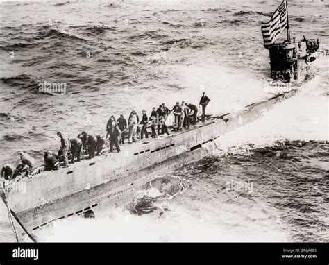 Vintage Photograph World War Ii Us Navy Submarine Crew On Deck Stock