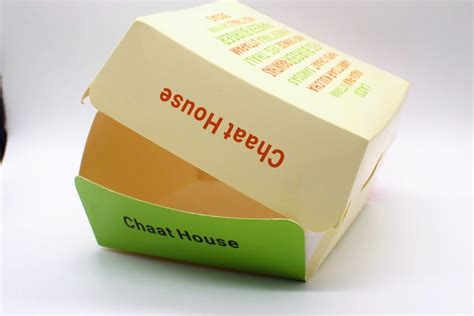 Custom Disposable Food Grade Cardboard Kraft Paper Hamburger Packaging