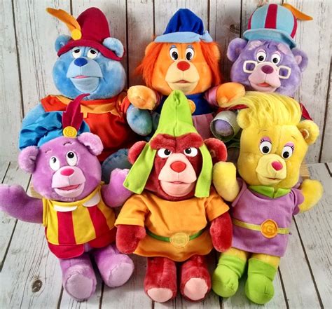 Vintage Gummi Bear Set Of 6 Plush Toys 1985 Walt Disney