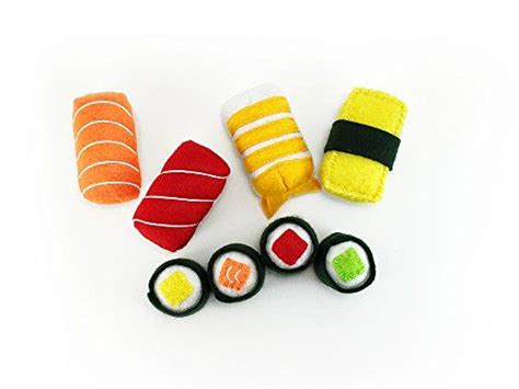 Cat Sushi Toy Set 4 Pc Catnip Sushi Nigiri 4 Pc Maki Sushi With Bells 8