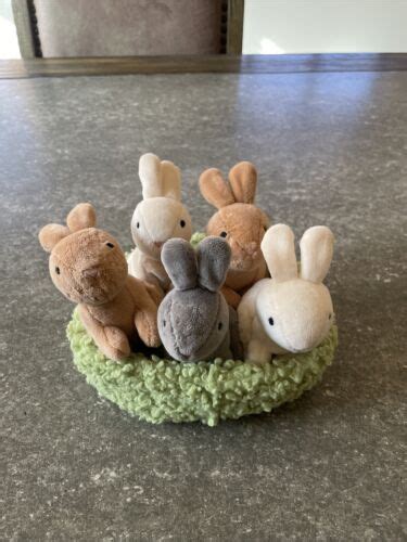 Jellycat Nesting Bunnies Bunny Rabbits In Bed Plush Lovey Easter Mini