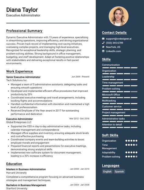 Executive Cv Examples And Free Templates For Cvdesigner Ai