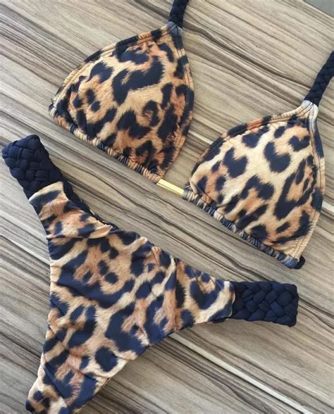 Sexy Leopard Bikinis Micro Bikini Set Push Up Tanga Biquini Traje De Baño De Corte Alto Mujeres