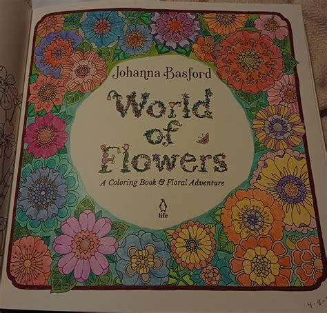 Title Page Of World Of Flowers By Johanna Basford R Coloring