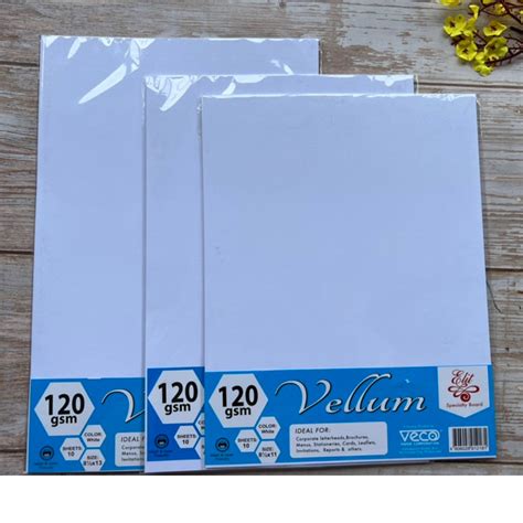 Veco Elit Vellum Board Gsm White Sheets Shopee Philippines