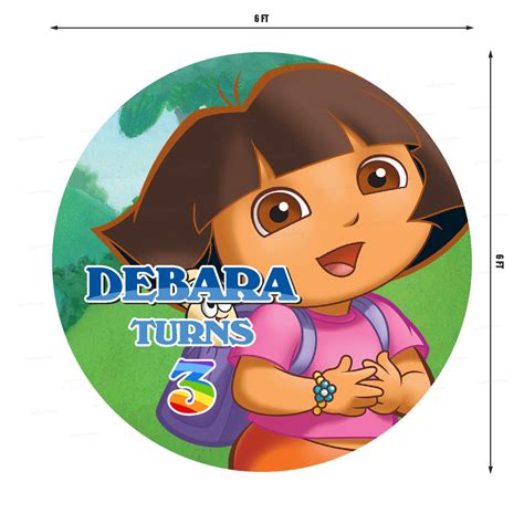 Dora Theme Backdrop | Customized Birthday Party Decorations Online ...