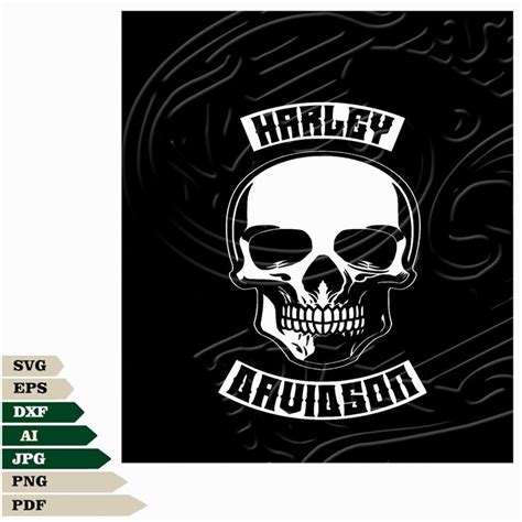 Skull Svg File, Skull Harley Davidson Svg Design, Skull Harley Davidson ...