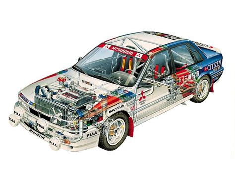 Mitsubishi Galant VR-4 Rally Racing Car Cutaway