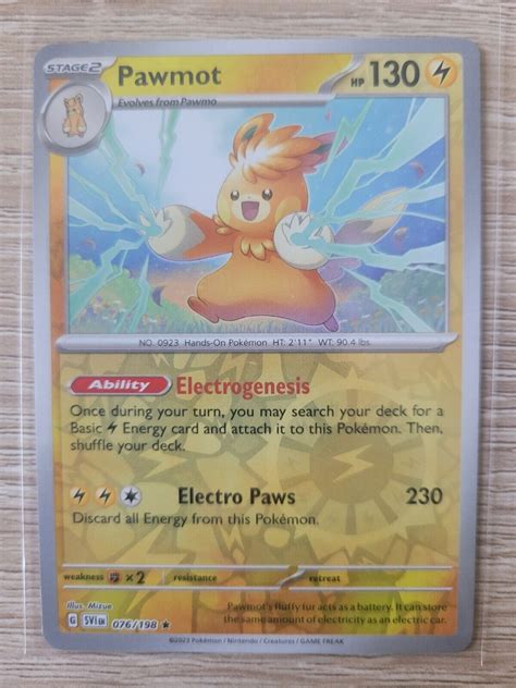 Pokémon TCG Pawmot Scarlet Violet Base Set 076 198 Reverse Holo Holo