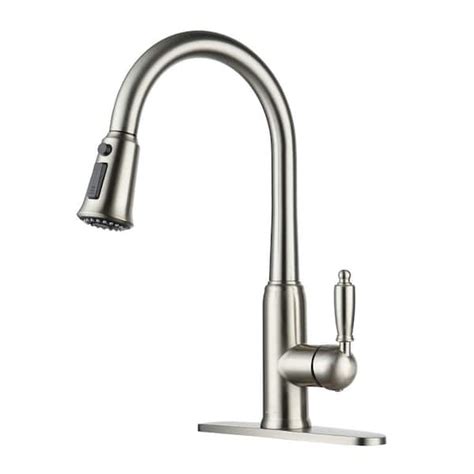 Casainc Single Handle Pull Down Sprayer Kitchen Faucet With Three Function Pull Out Sprayer Head