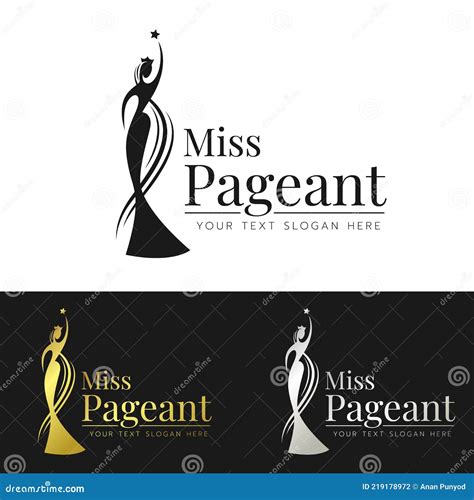 Miss Pageant Logo With Beautiful Lady Evening Gown And Crown Vector Design | CartoonDealer.com ...