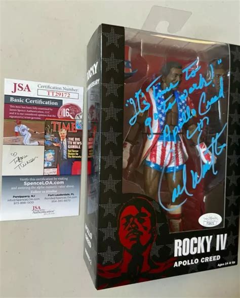 FIGURINE ARTICULÉE NECA ROCKY IV Apollo Creed signée dédicacée Carl