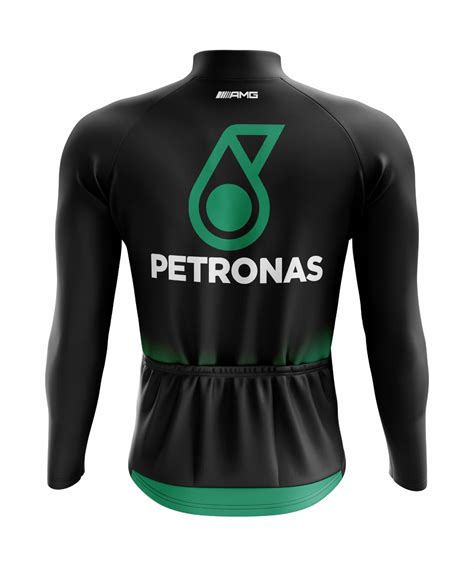 Conjunto De Ciclismo Masculino Camisa Petronas Preta Manga Longa E