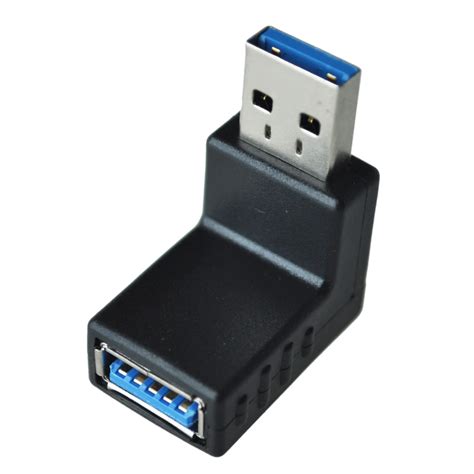 Imc Hot 90 Degree Usb 30 A Male To Female Mf Plug Adapter Connector Black In Connectors From