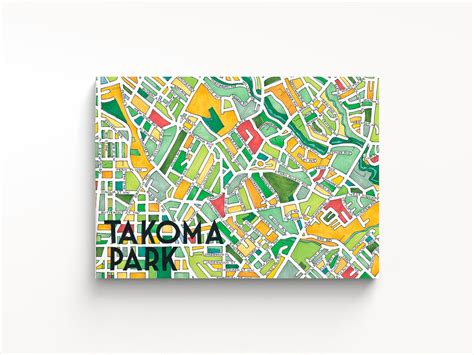 Takoma Park Art Map Greeting Card – Jenni Bick Custom Journals