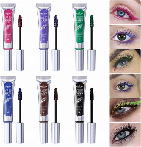 Mascara Coloré MKNZOME 6 Couleurs Mascara Waterproof Longue Tenue