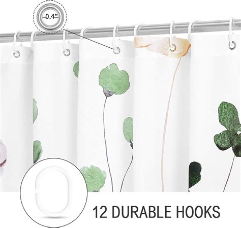 Watercolor Floral Shower Curtain Sage Green Beige Flower Shower Curtain For Bathroom Modern