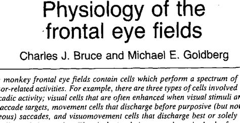 Physiology of the frontal eye fields | Semantic Scholar