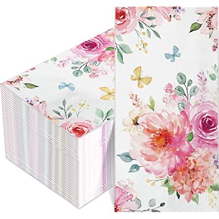 Amazon 100 Pcs Floral Napkins 3 Ply Flower Dinner Paper Guest