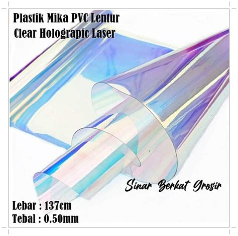 Jual Plastik Mika Lentur Bening PVC Hologram Laser Tebal 0 50mm Lebar