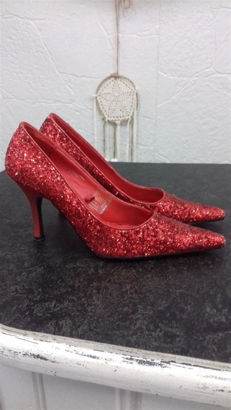 Red Glitter Dorothy Shoes Size 6 3 Heel Ebay Dorothy Shoes Heels