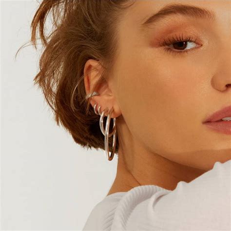 Boucles D Oreilles Tube Hoops Silver Aleyol Ocarat