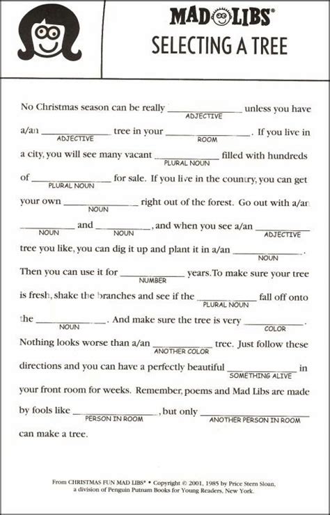 Free Christmas Mad Libs Printable