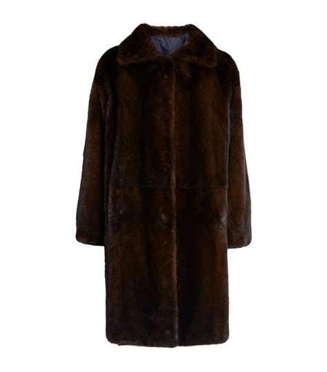 Yves Salomon Blue Reversible Mink Coat Harrods Uk