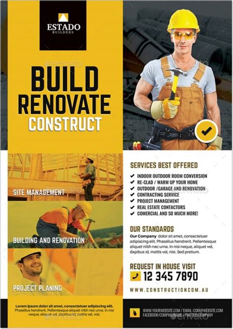 20+ Eye-Catching Contractor Flyer Templates & Designs 2018 - Templatefor