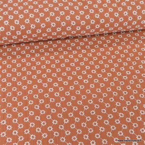 Tissu Double Gaze Brod E Linda Coloris Terracotta Oeko Tex