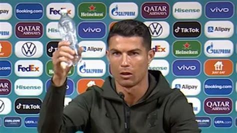 Euro 2020 Cristiano Ronaldo Removes Coke Bottles From Interview