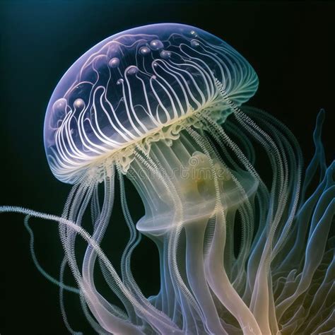 Close-up Details of a Ghost Jellyfish Stock Illustration - Illustration ...