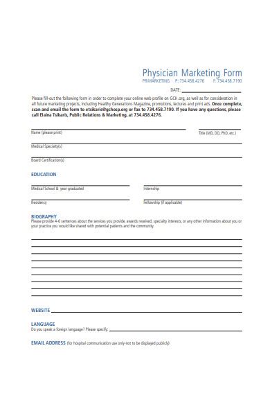 Free 51 Marketing Forms In Pdf Ms Word Excel