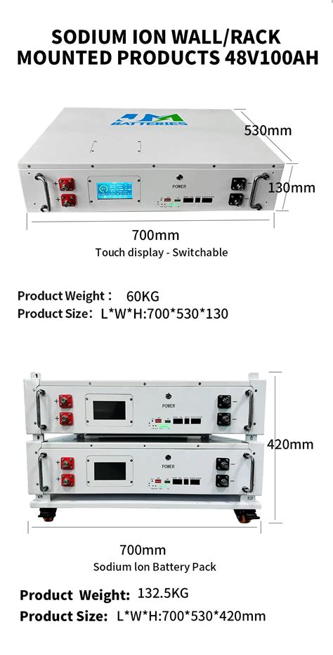 Sodium Ion Battery Wall Mounted Solar Energy Storage With Bms 48v 100ah